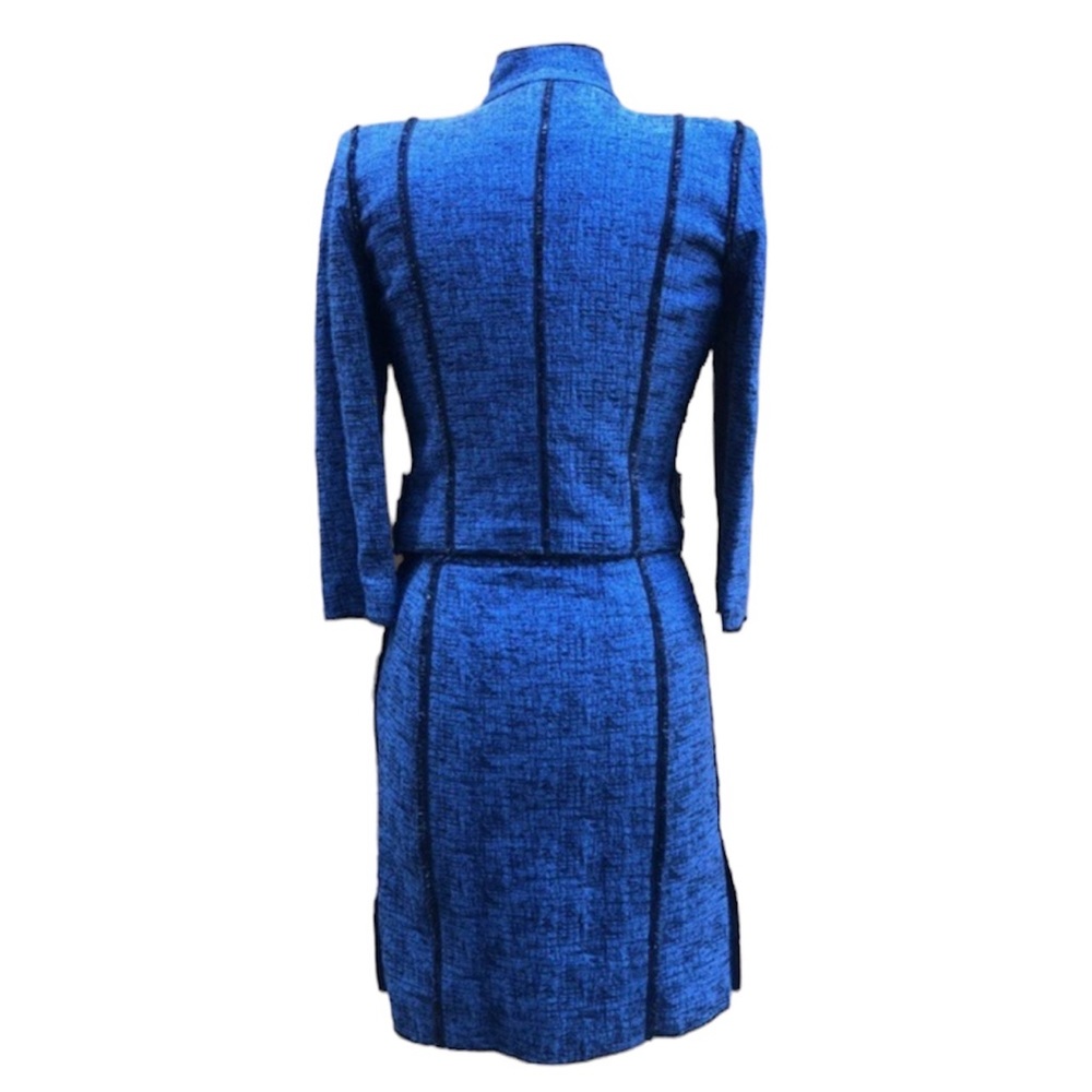 Marc Jacobs Collection Resort 2010 Metallic Blue Tweed Embellished Skirt Suit - Picture 5 of 13